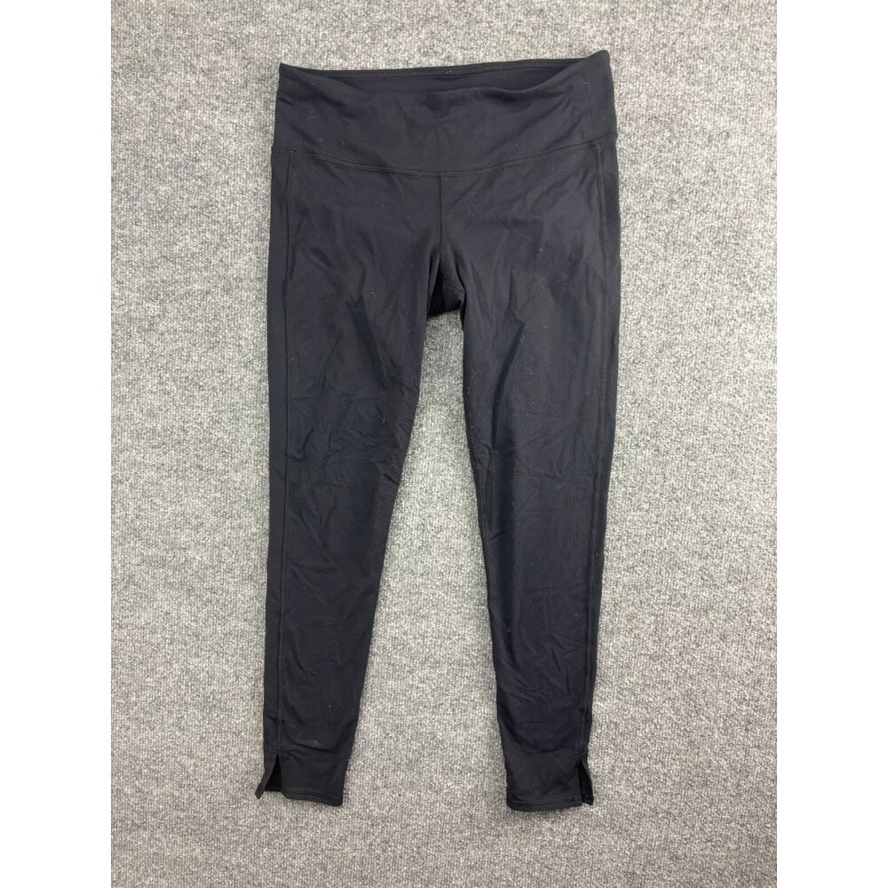 Athleta Yoga Leggings Women's Medium Black Cropped Ankle Slits Skinny